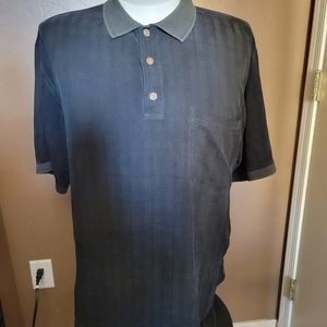 Tommy Bahama Black Silk Polo Shirt